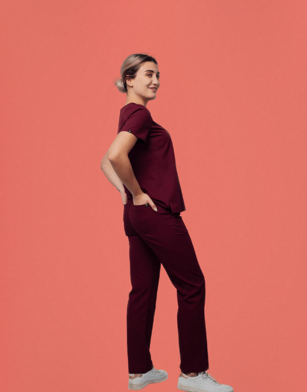 Burgundy Scrubs for Women