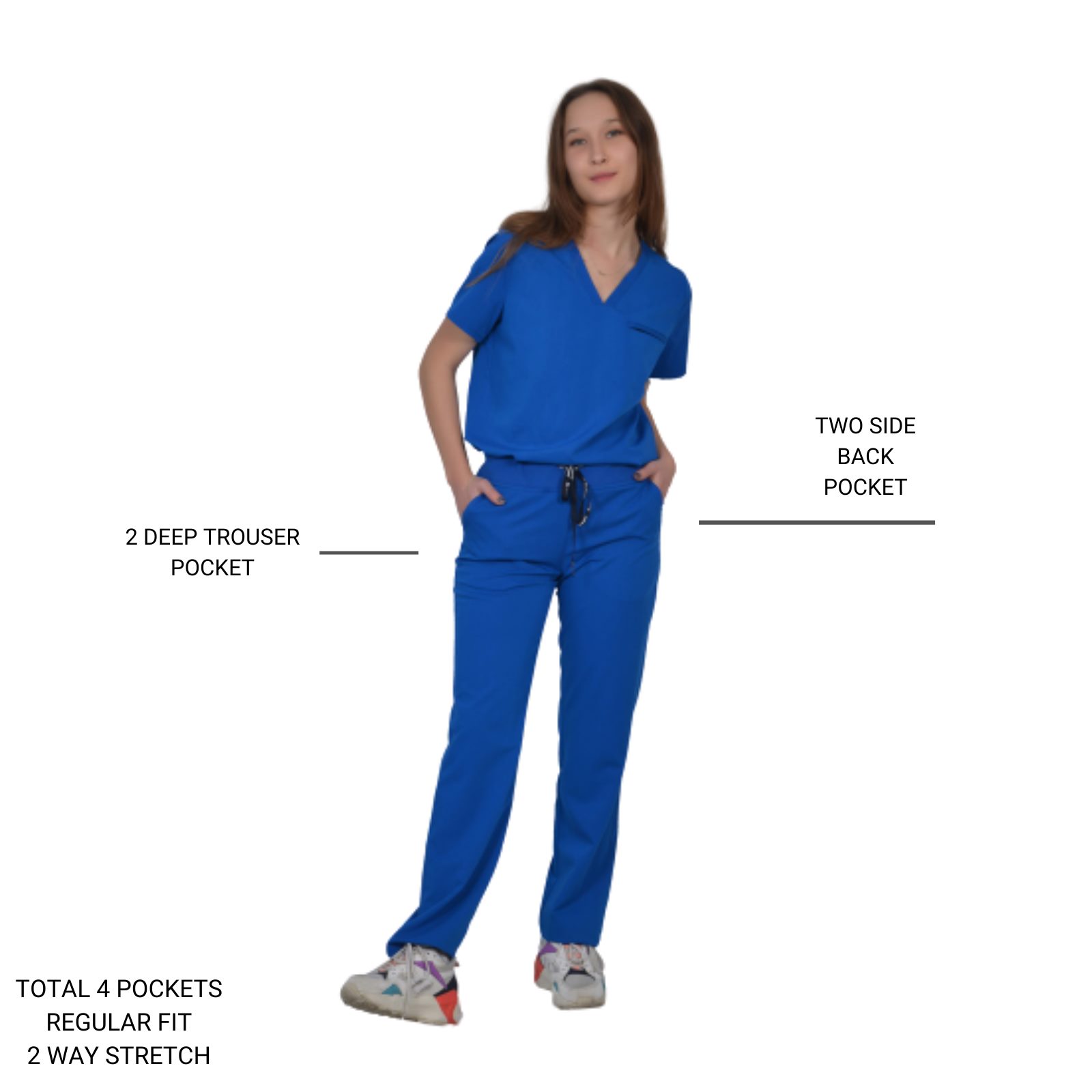 Scrub Pants With Lots of Pockets, Womens Scrub Suit Design