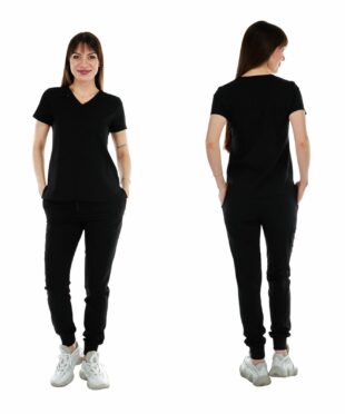 alamat women slim fit black jogger scrub pant 005 5