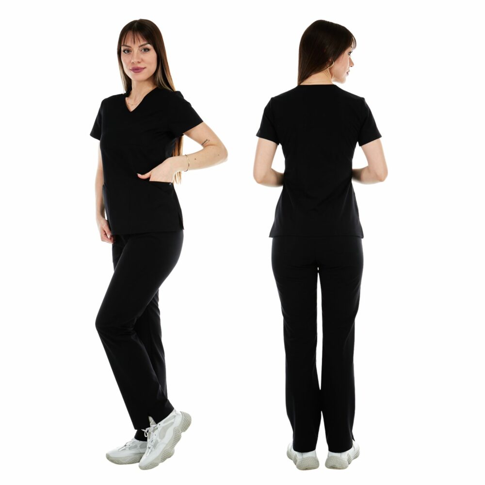 alamat women slim fit black scrub pant 002 6