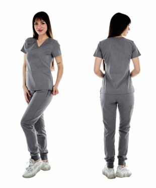 Silex Slim Scrub Jogger in Carbon Gray - Women's Pants by Jaanuu