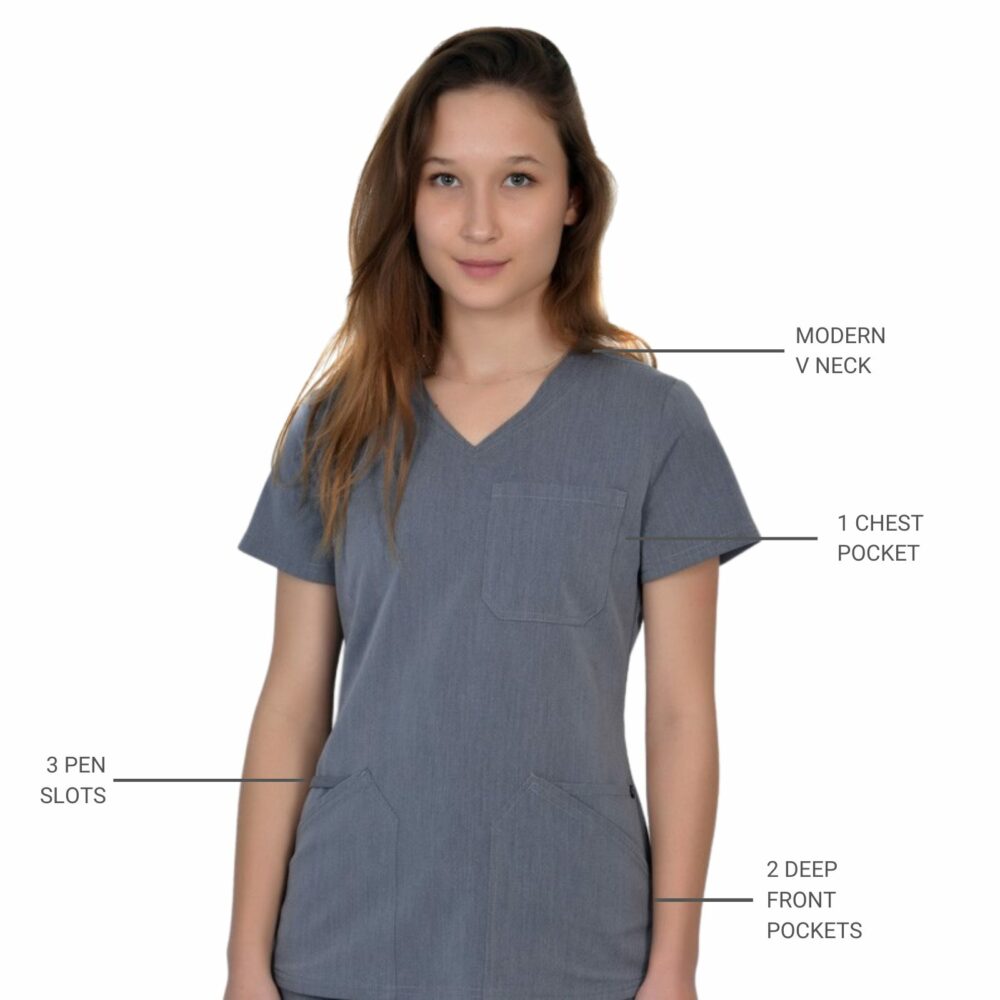 Women Slim Fit Scrub Top - 002 - Alamat Scrubs