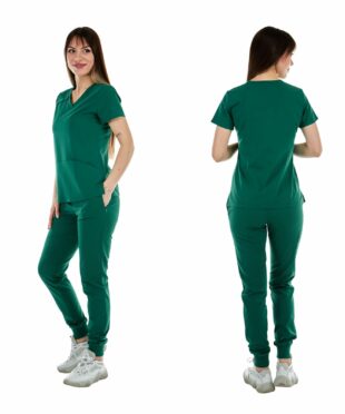 alamat women slim fit hunter green jogger scrub pant 005 6