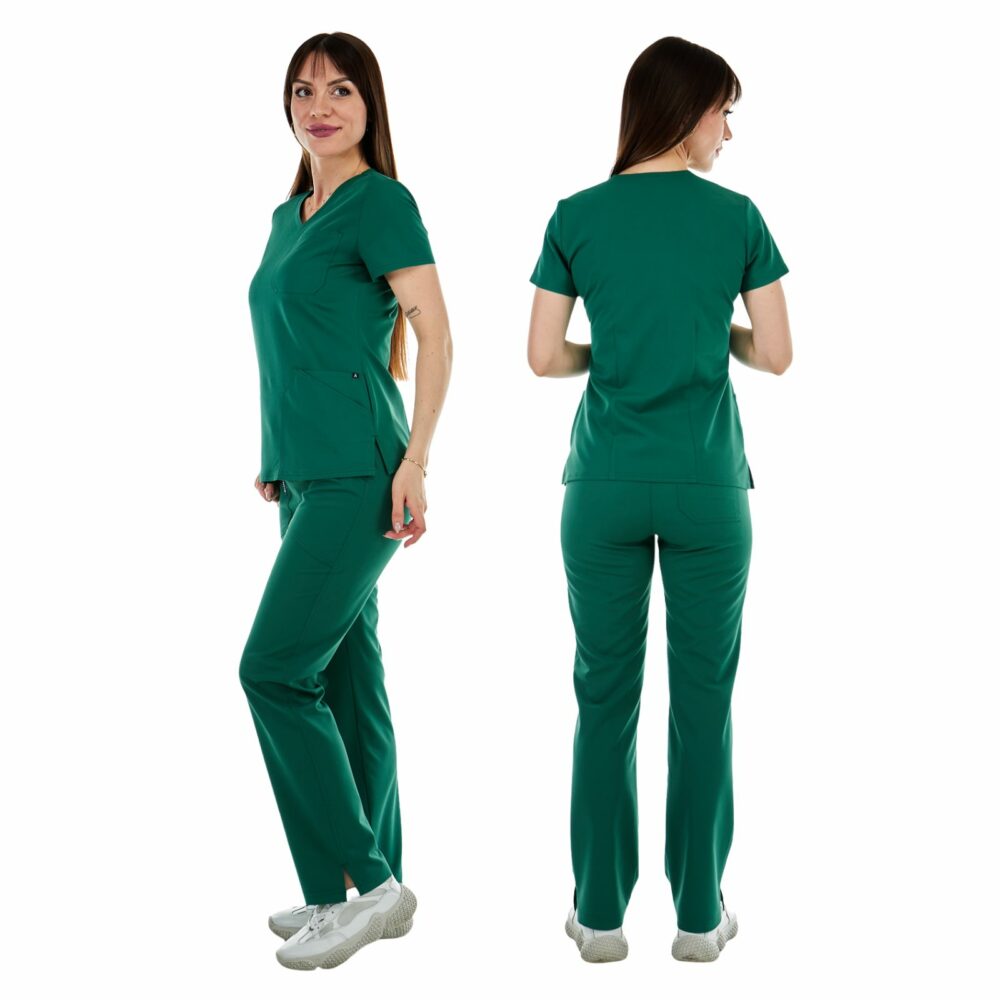 alamat women slim fit hunter green scrub pant 002 6