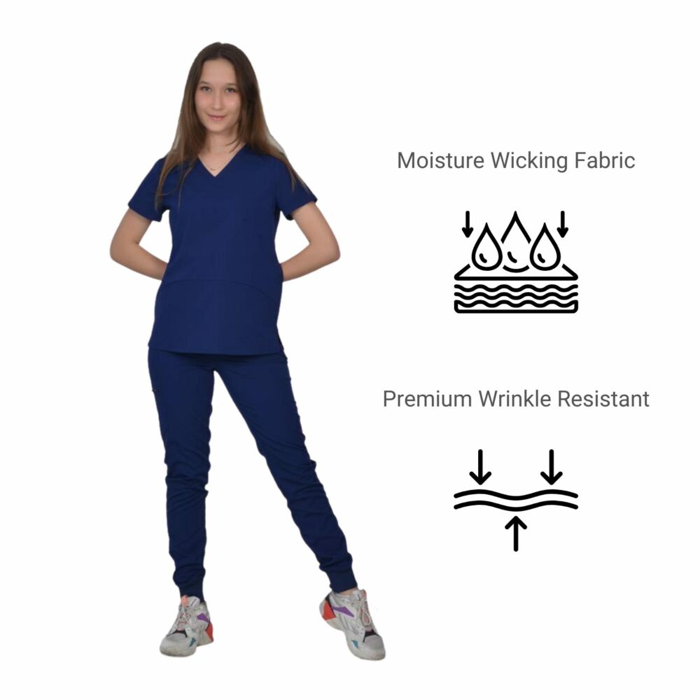 Women's Medical Nursing Jogger Slim Fit Scrub Pant GT Performance-Royal  Blue/Electric Blue-Large