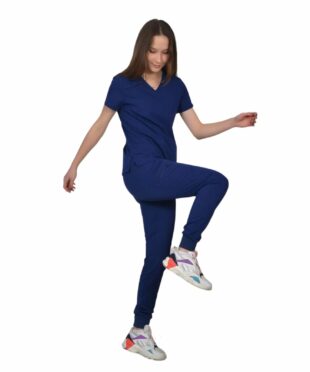 alamat women slim fit navy blue jogger scrub pant 005 3