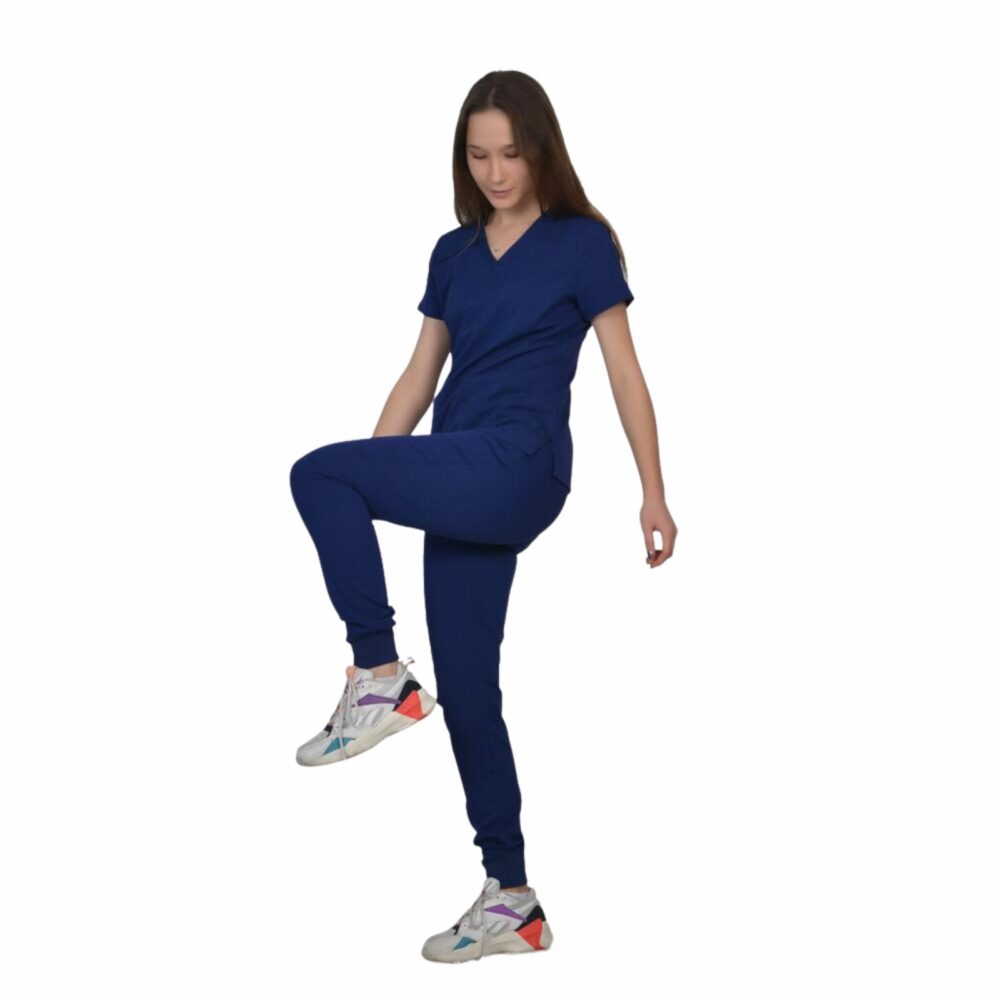 alamat women slim fit navy blue jogger scrub pant 005 4