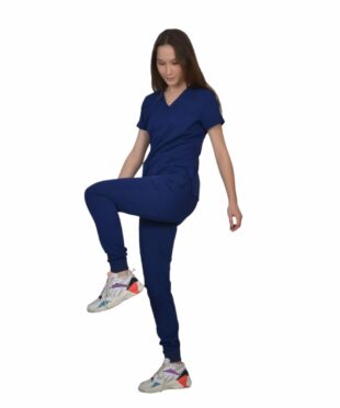 alamat women slim fit navy blue jogger scrub pant 005 4